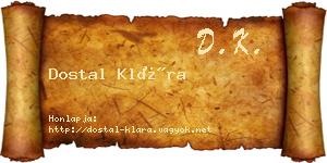 Dostal Klára névjegykártya